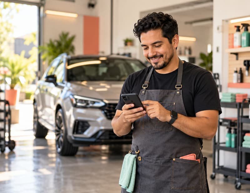 Un emprendedor revisa los turnos de su taller